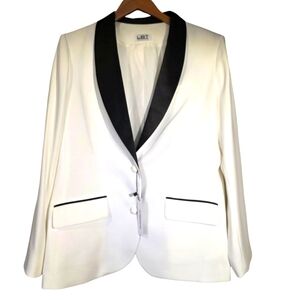 LBT White Tuxedo Jacket with Black Satin Lapel By Little Black Tux NWT Sz 16